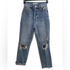 PacSun Distressed Button Fly High Rise Straight‎ Jeans size 22 Women’s